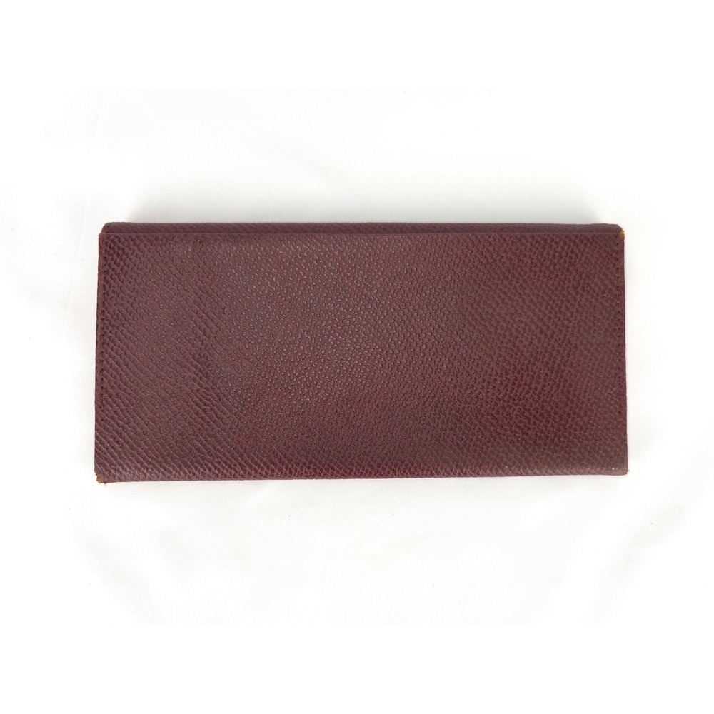 Vintage Rudolph Valentino Burgundy Leather Continental Wallet Embossed Logo - Picture 2 of 15